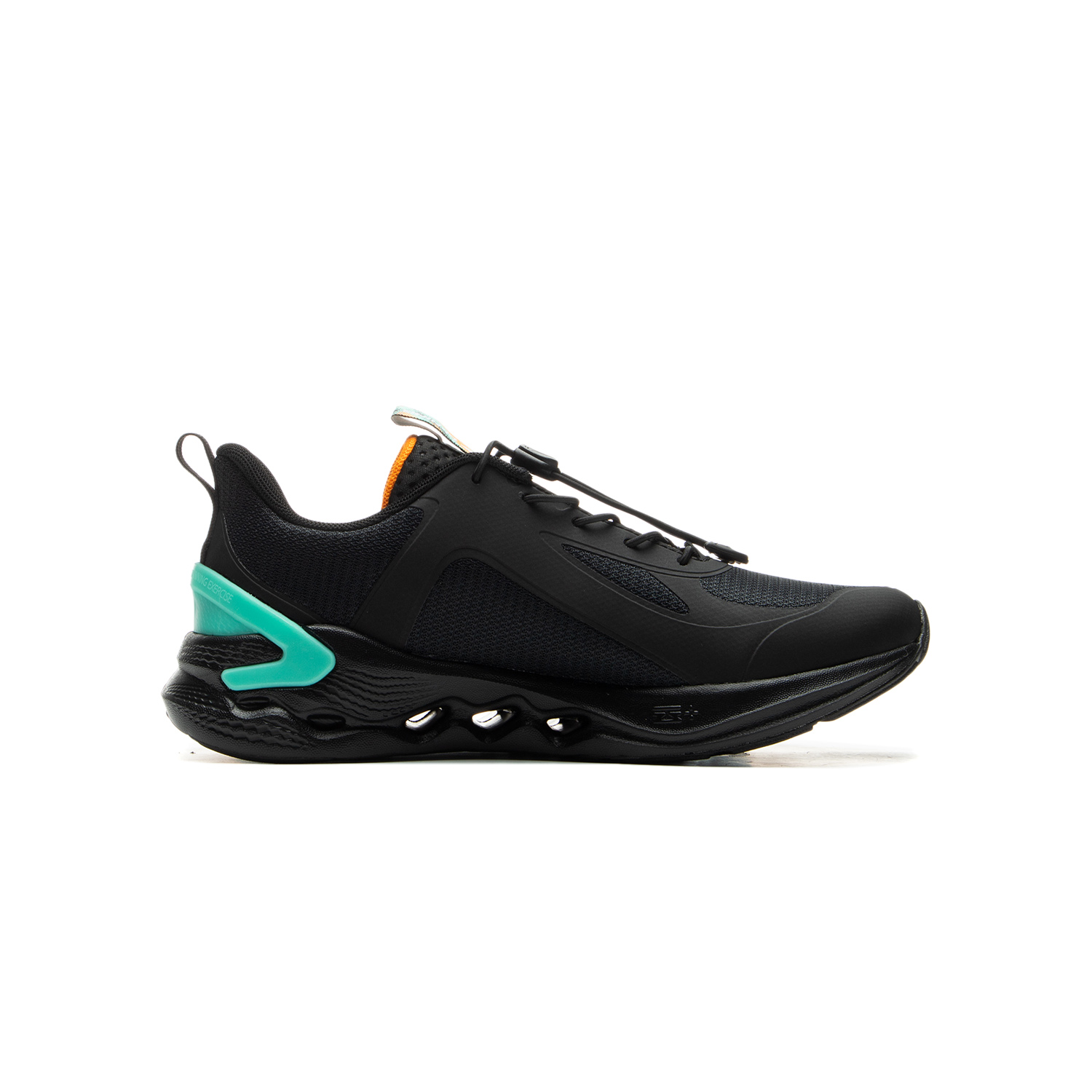 LINING YOUNG Детские кроссовки для бега Black/Neon Jade Green Kids' — фото 3