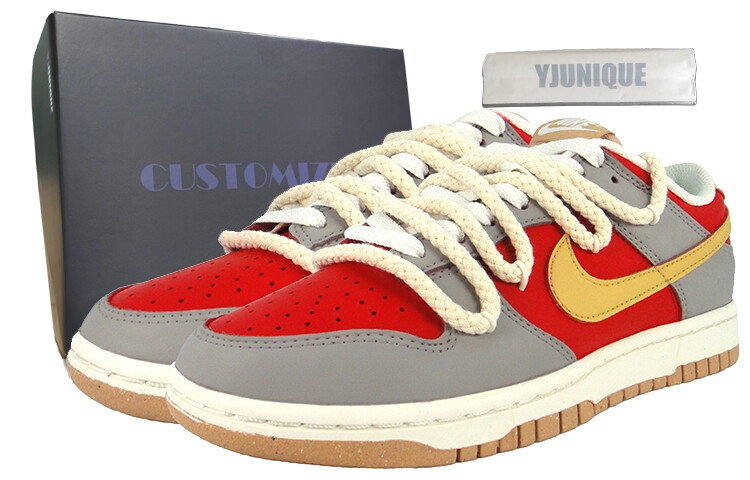 

Кроссовки Nike Dunk Skateboarding Shoes Women's Low-top Red, серый