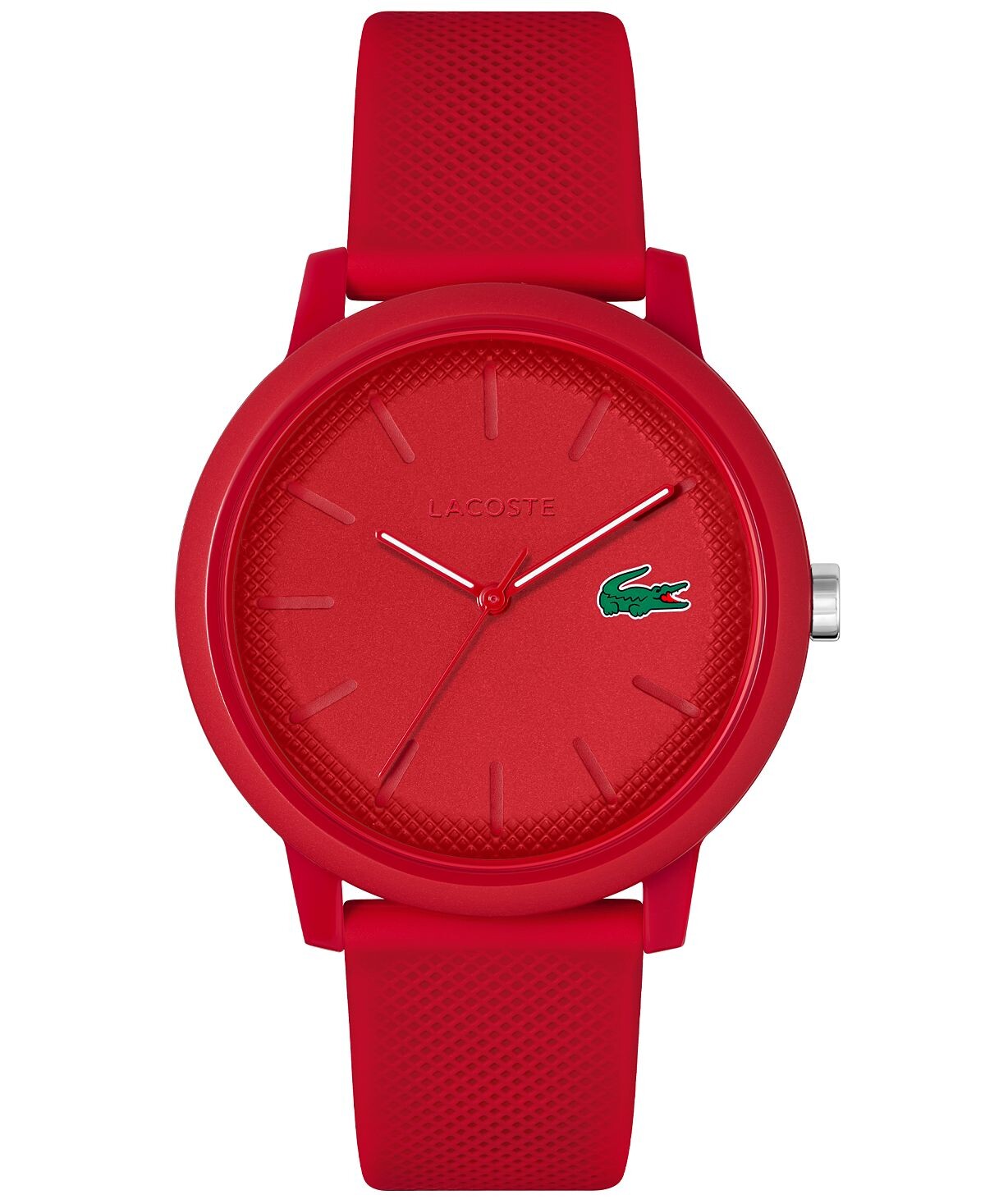 

Мужские часы L.12.12 с красным силиконовым ремешком, 42 мм Lacoste