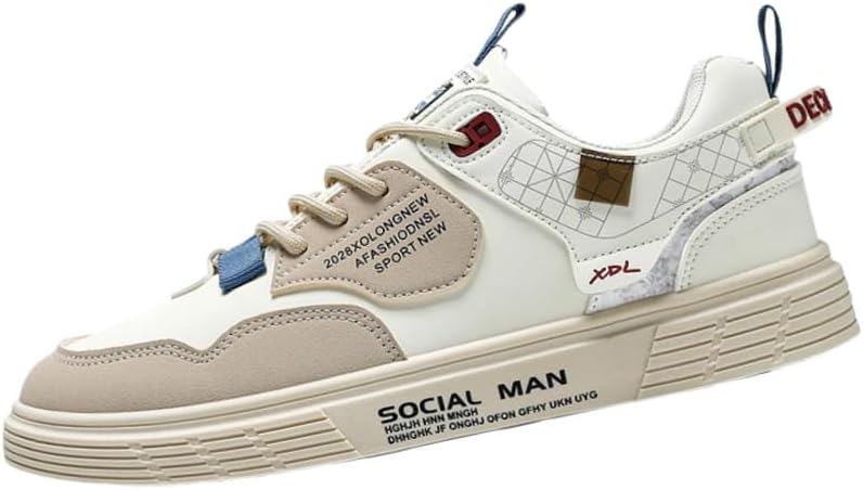 

Мужские модные кроссовки Fusecottc для скейтборда - спортивные туфли на шнуровке с противоскользящей подошвой, бежевый