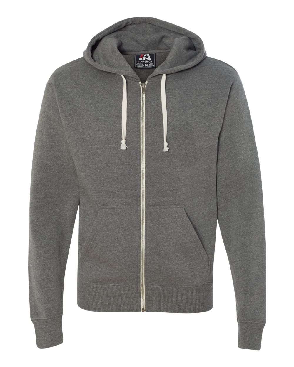

Толстовка Triblend Full-Zip с капюшоном J. America, цвет smoke triblend
