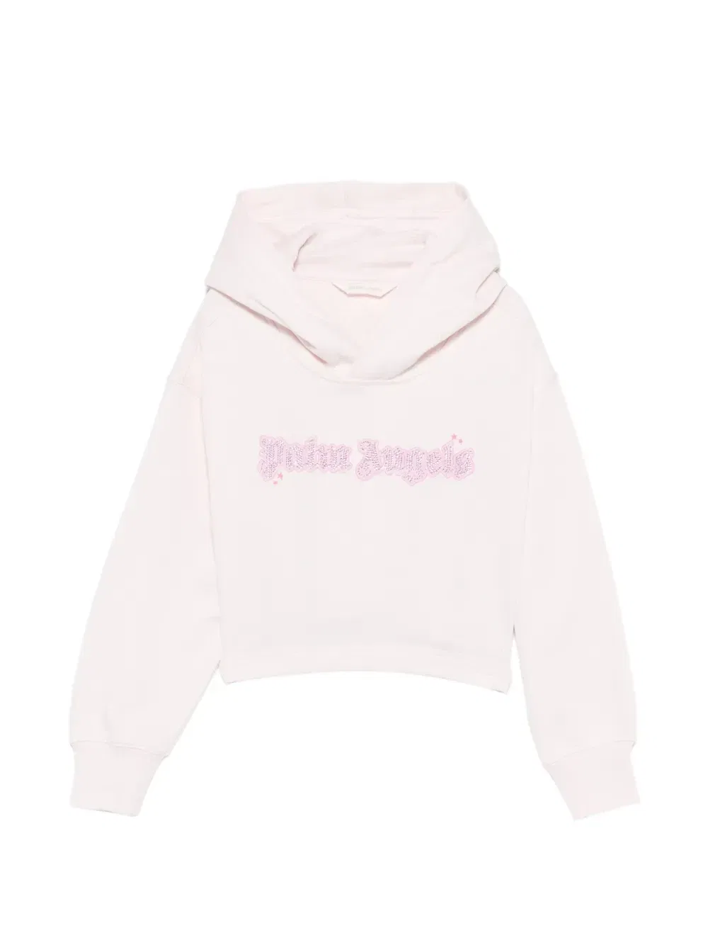 Толстовка с логотипом, украшенным стразами Palm Angels Kids, розовый
