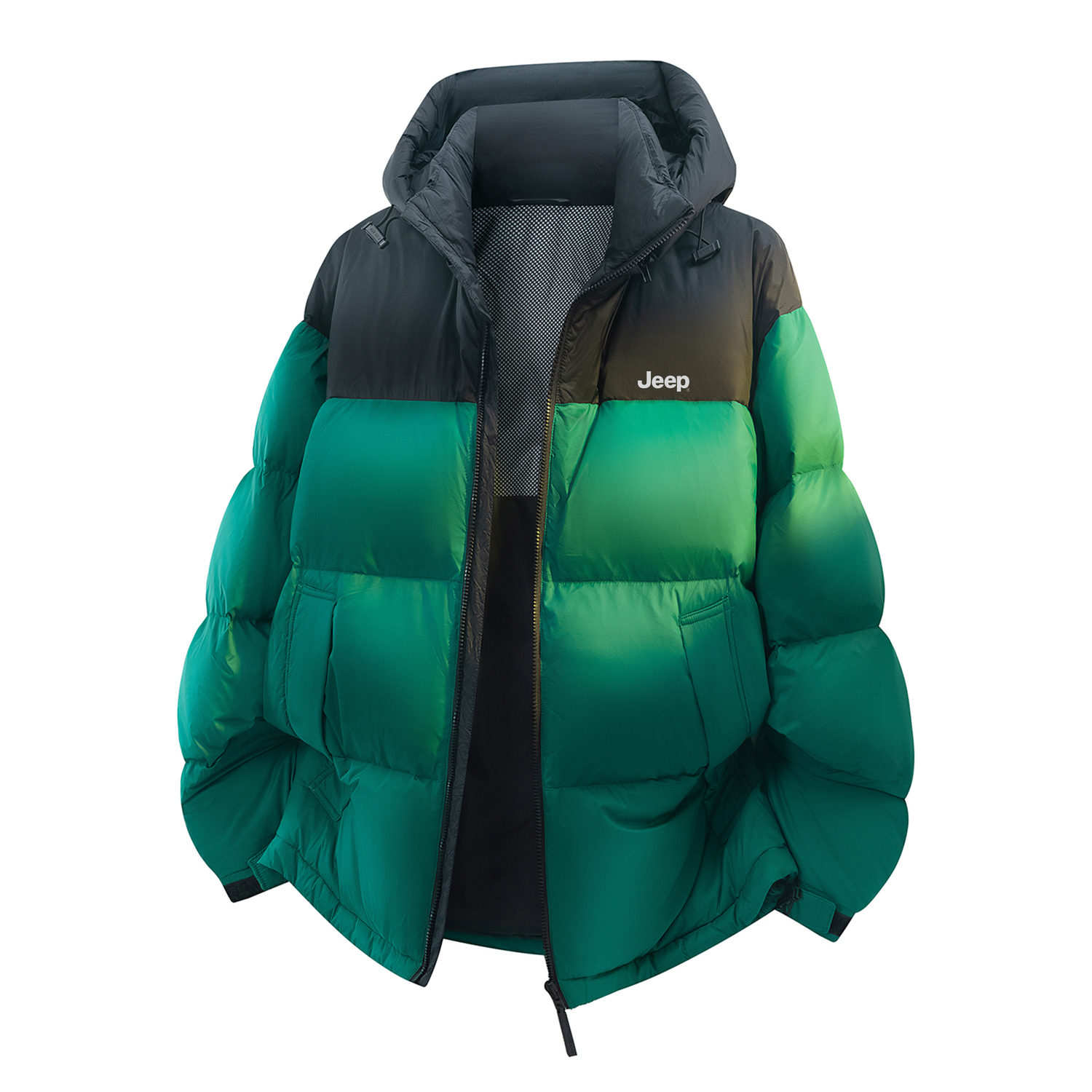 

Пуховик Unisex Hooded Thickened Jeep, зеленый