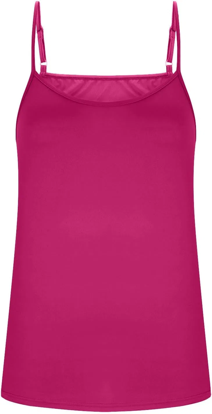 Женский топ на тонких бретелях, свободный, Hot Pink — фото 4
