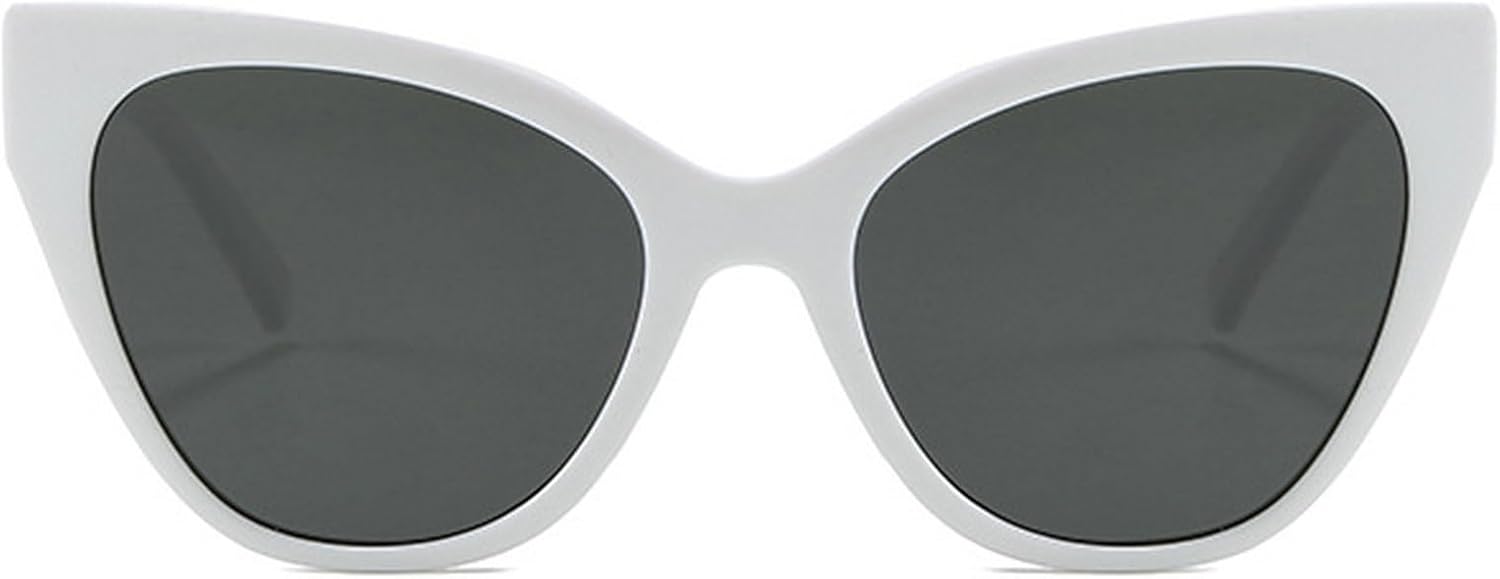 

Винтажные солнцезащитные очки «кошачий глаз» для женщин, дизайнерские ретро-очки в стиле 90-х, большие солнцезащитные очки, модные очки для вождения mincl, White Black