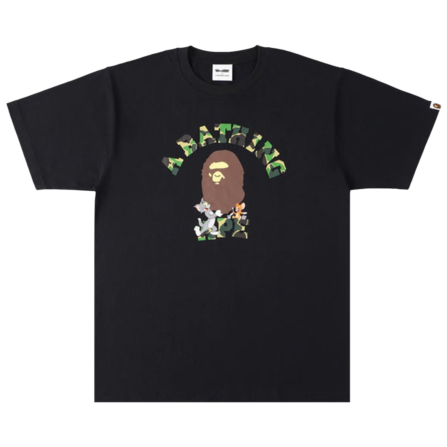

Футболка BAPE x Tom & Jerry College, черная, Черный, Футболка BAPE x Tom & Jerry College, черная