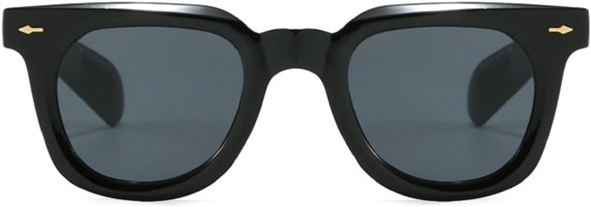 

Модные квадратные женские солнцезащитные очки класса люкс в стиле ретро с заклепками, мужские очки конфетных оттенков с защитой от УФ-излучения UV400 86133 Melrose, Black