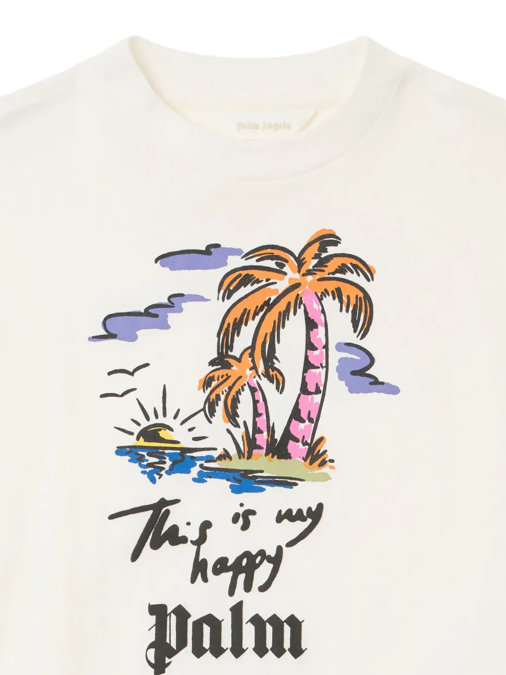 Футболка Happy Palms Palm Angels Kids, светло-бежевый — фото 3