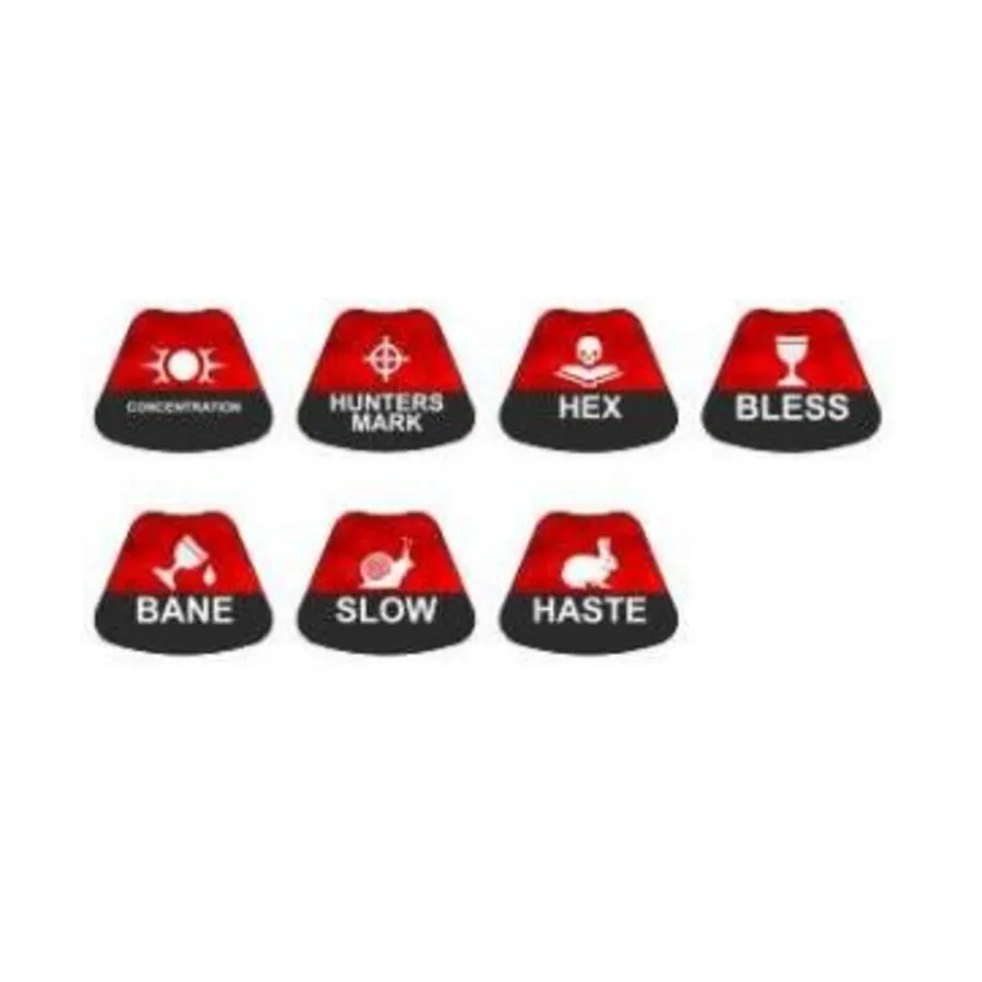 

Набор жетонов заклинаний — красный, War Tiles - RPG Tokens