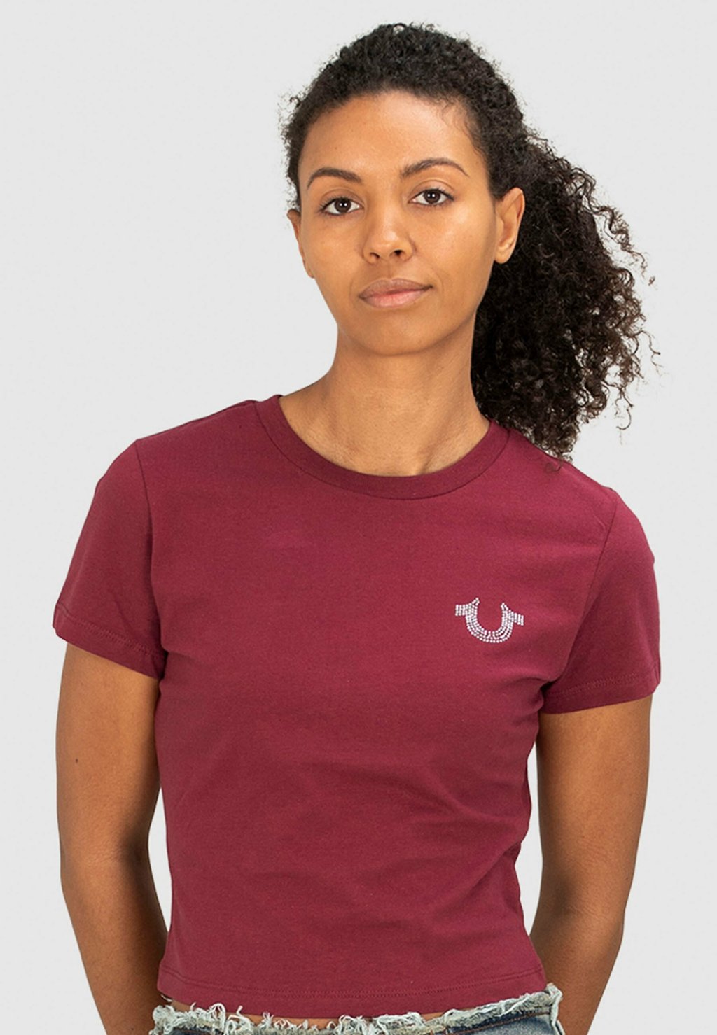 

Футболка с принтом True Religion, винно-красный