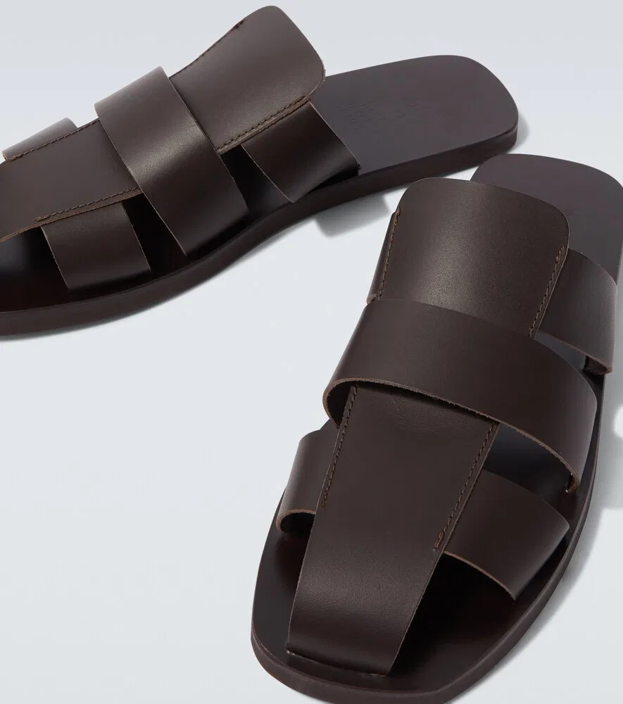 Кожаные рыбацкие сандалии Андреас Ancient Greek Sandals, коричневый — фото 3
