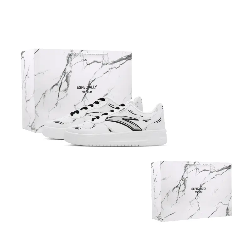 

ANTA Скользостойкие амортизирующие износостойкие низкие кроссовки для скейтбординга мужские black white