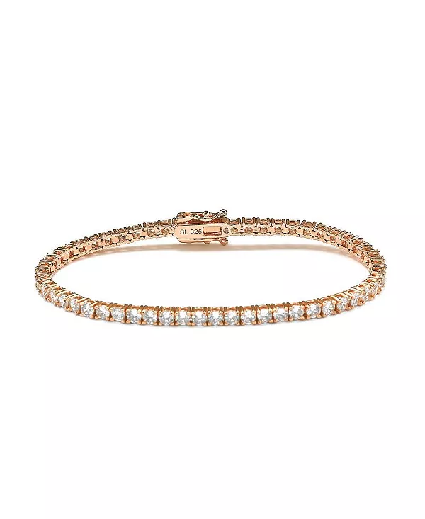 

Тонкий теннисный браслет Suzy Levian из стерлингового серебра с кубическим цирконием Suzy Levian New York, rose