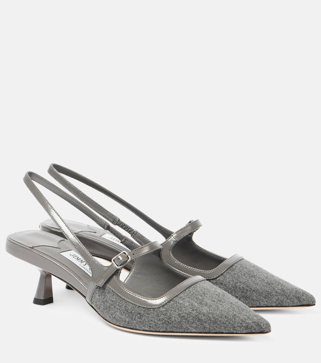 Туфли-лодочки Didi из фланели с открытой пяткой Jimmy Choo, цвет storm/storm