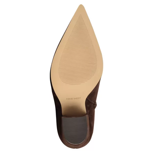 Женские ботильоны Ariza на устойчивом каблуке Nine West, цвет dark brown suede — фото 4