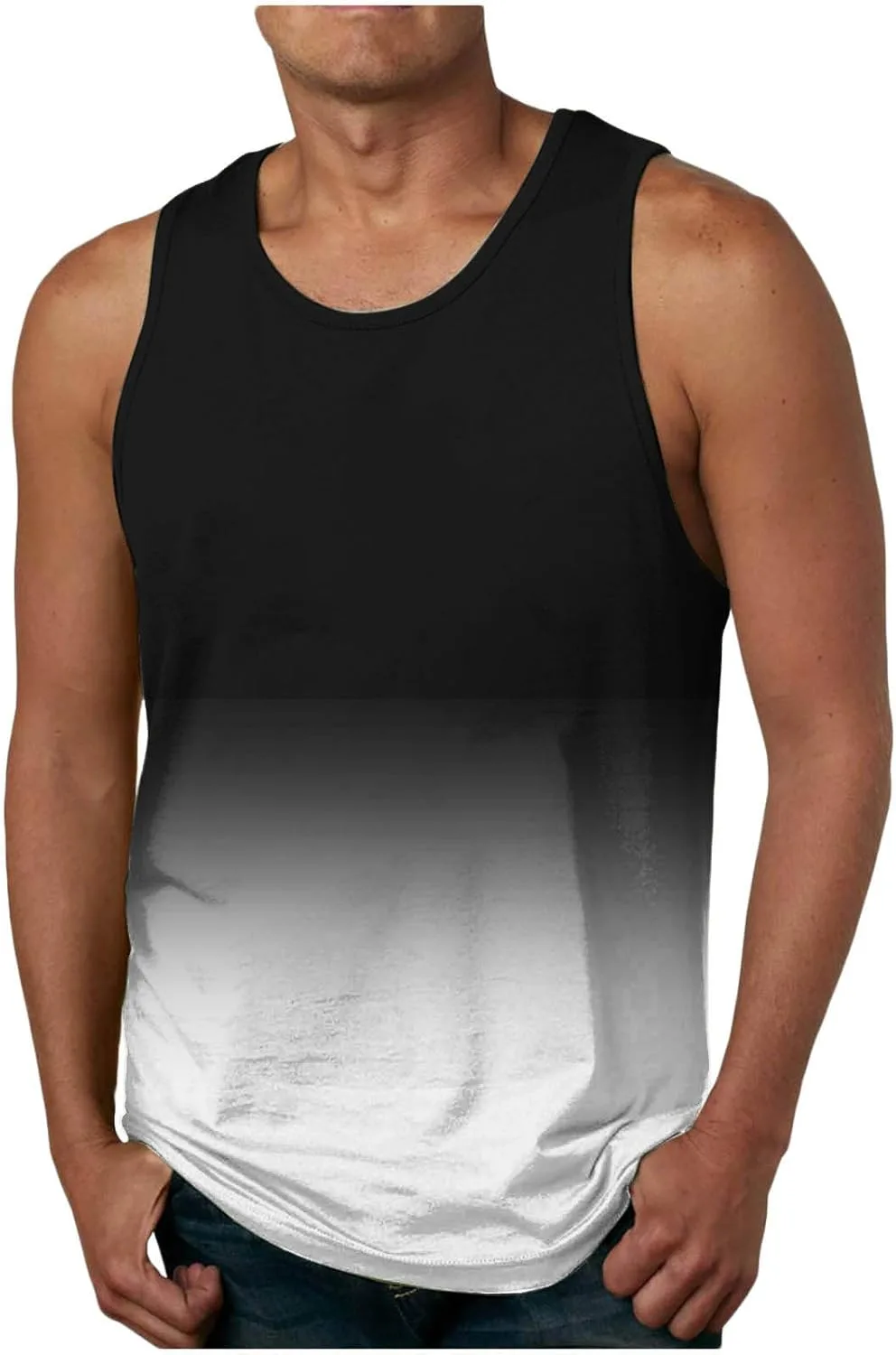 Мужская майка для тренировок Muscle Cut Off, летняя, градиент
