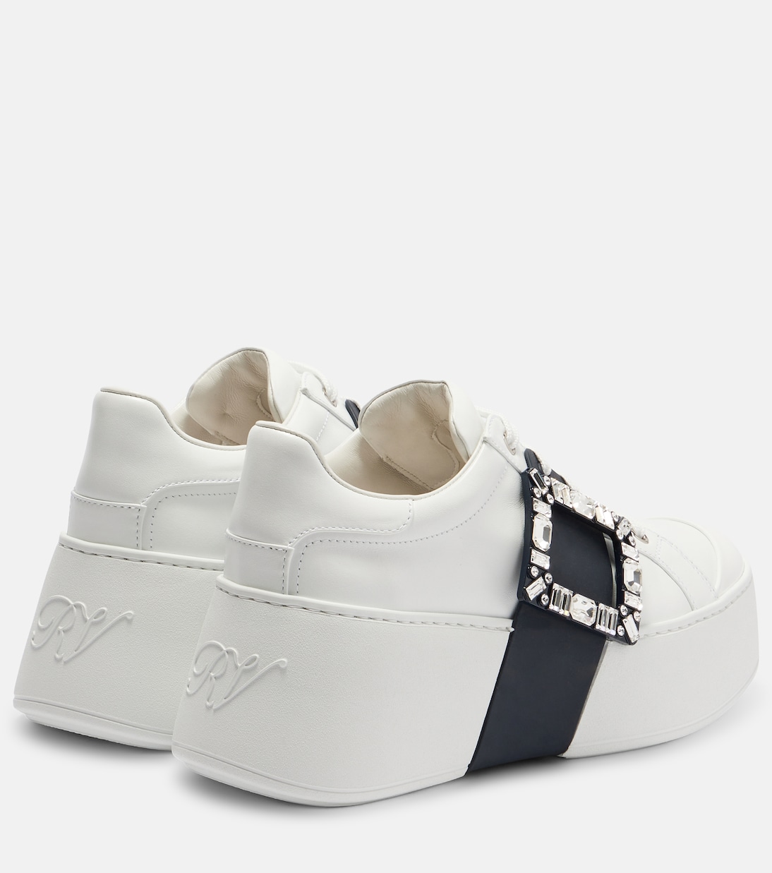 Кроссовки Viv Skate из кожи на платформе Roger Vivier, Altraversioni + Fascia Indigo — фото 2