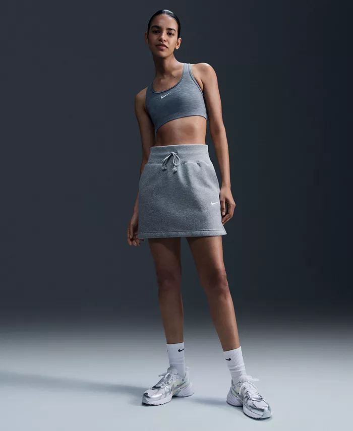 Женский спортивный бюстгальтер с мягкой подкладкой Swoosh Nike, серый — фото 2