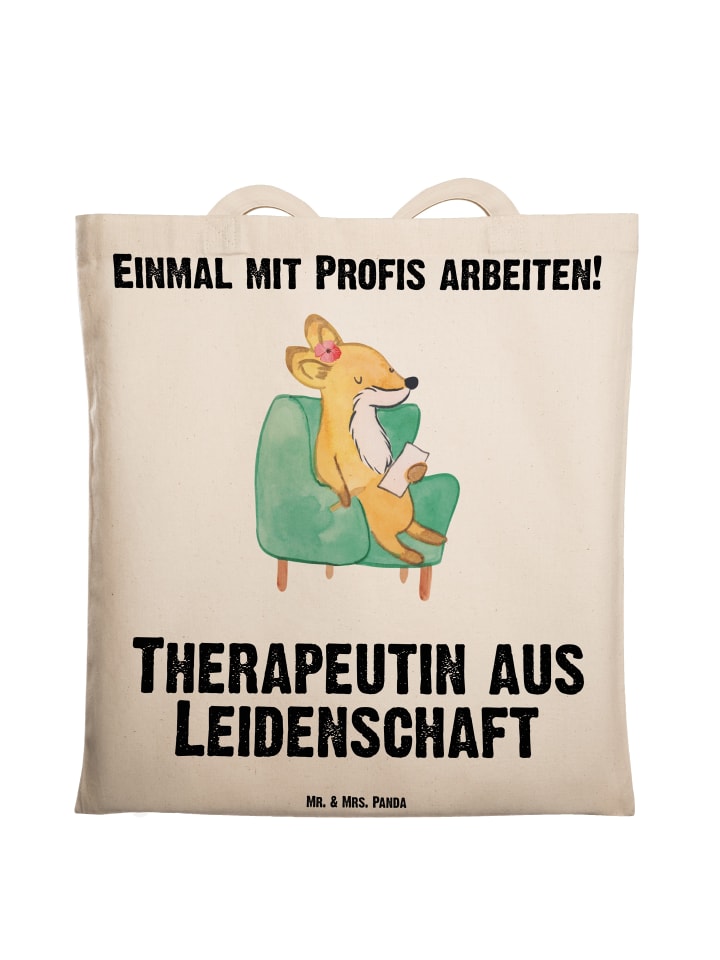 

Сумка Mr. & Mrs. Panda Tragetasche Therapeutin Leidenschaft mit Spruch, кремовый