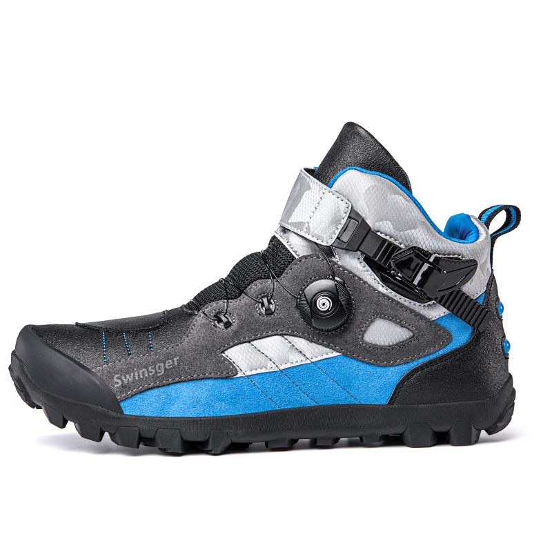 

Swinsger Скользоустойчивые высокие велотуфли мужские серо-голубые, цвет Gray Blue