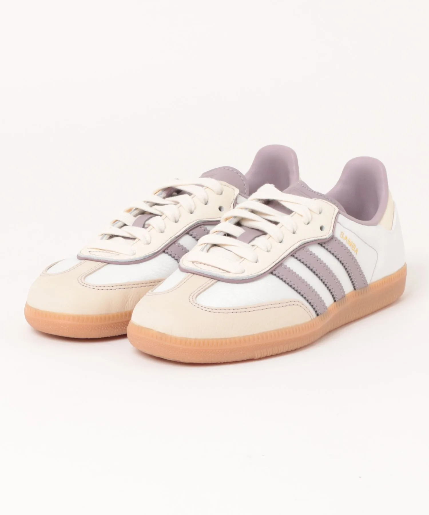 Женские кроссовки из натуральной кожи adidas SAMBA OG IE1417 бежевые