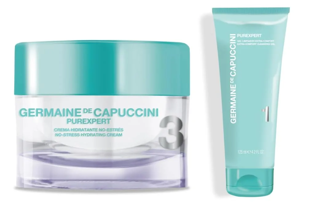 Germaine de Capuccini - Purexpert Dual Routine - Очищающий и увлажняющий гель для лица Extra-Comfort (120 мл) + Увлажняющий крем для лица (120 мл)
