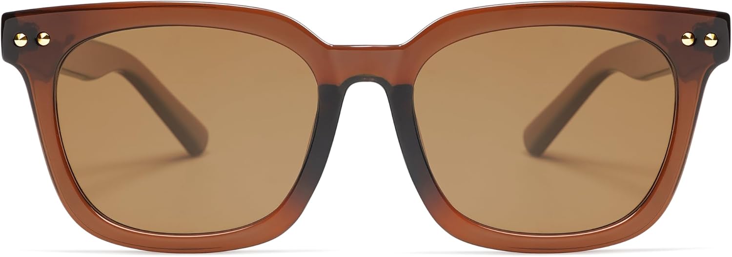 

Ретро-солнцезащитные очки большого квадратного размера с поляризацией для женщин и мужчин, классические модные винтажные очки с защитой от УФ-излучения UV400 AP3647 Appassal, C6 Brown/Brown