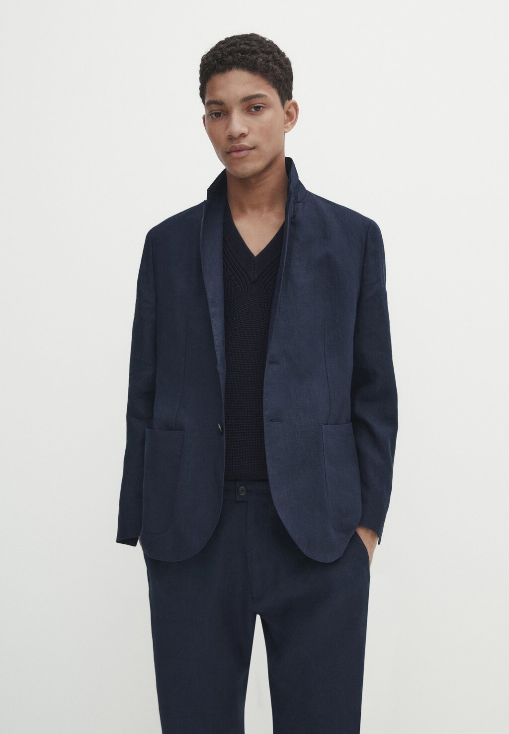 

Жакет Massimo Dutti, цвет mottled dark blue