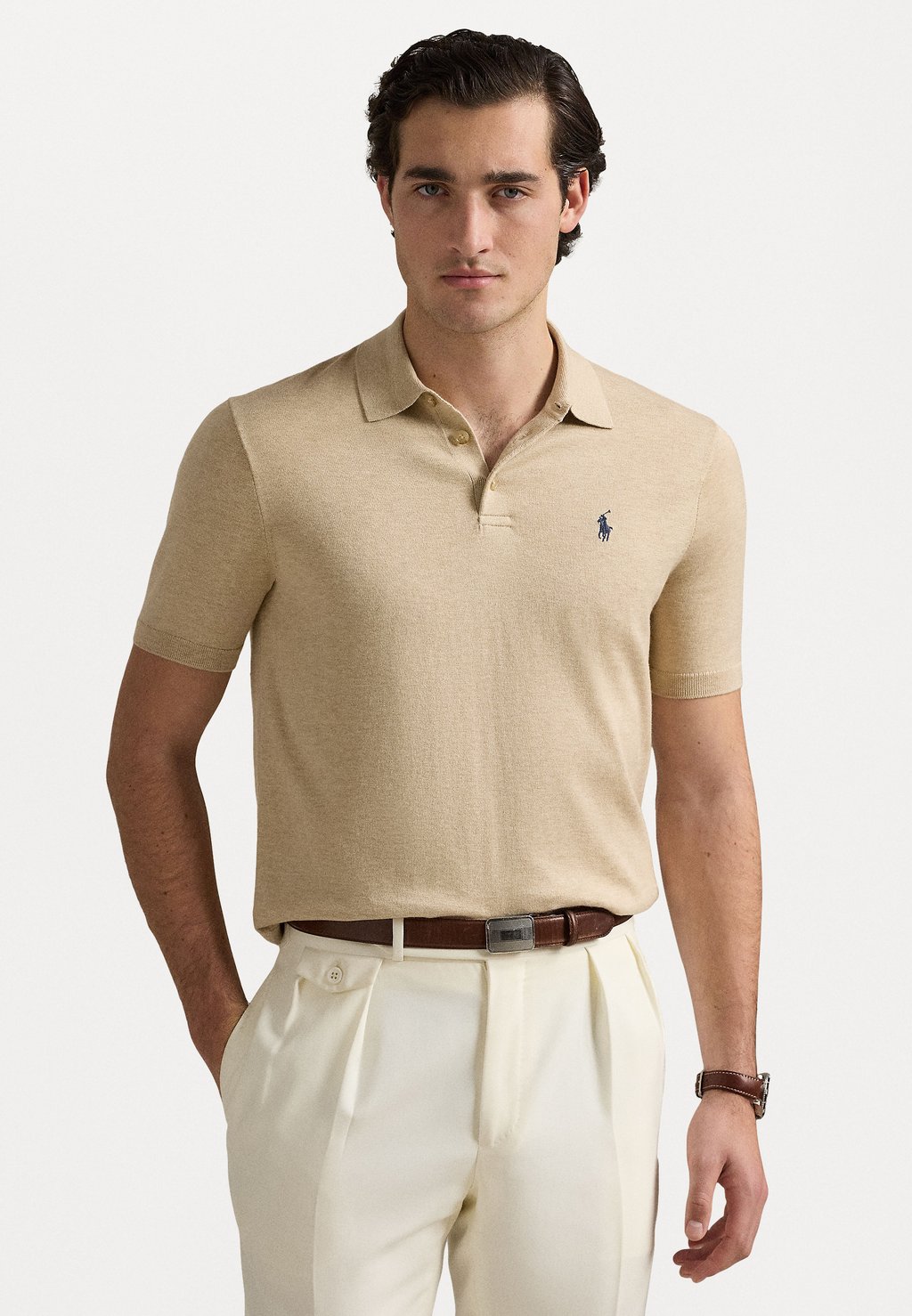 

Рубашка поло COTTON POLO COLLAR SWEATER Polo Ralph Lauren, бежевый