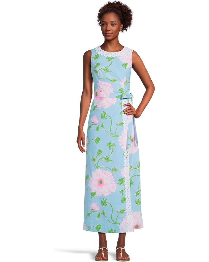 

Платье Lilly Pulitzer Fresia Stretch Maxi Shift, цвет Fresh Water Blue Bursting Blooms Engineered Woven Dress