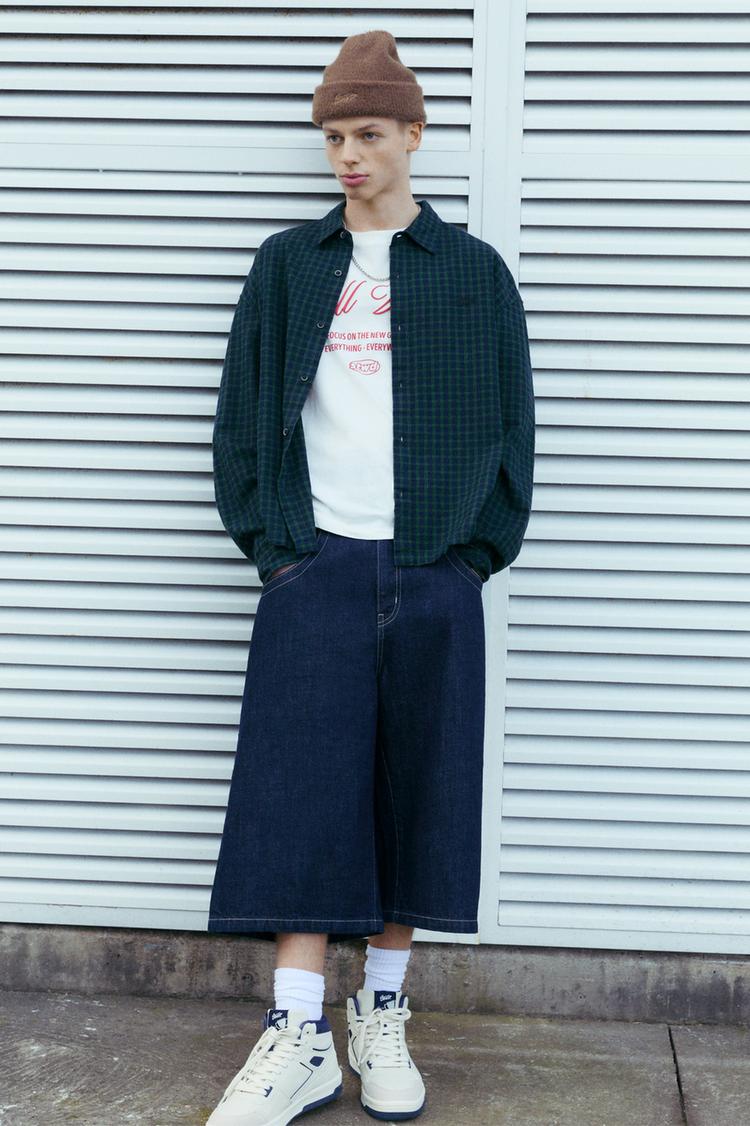 

Рубашка Stwd с рисунком на спине Pull And Bear, синий