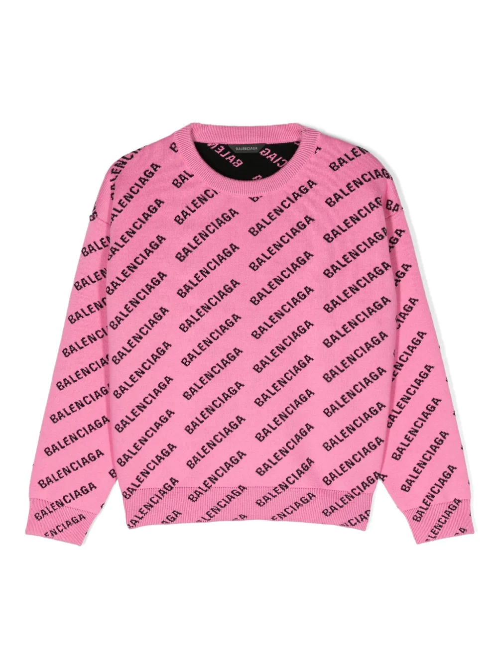

Свитер вязки интарсия Balenciaga Kids, розовый