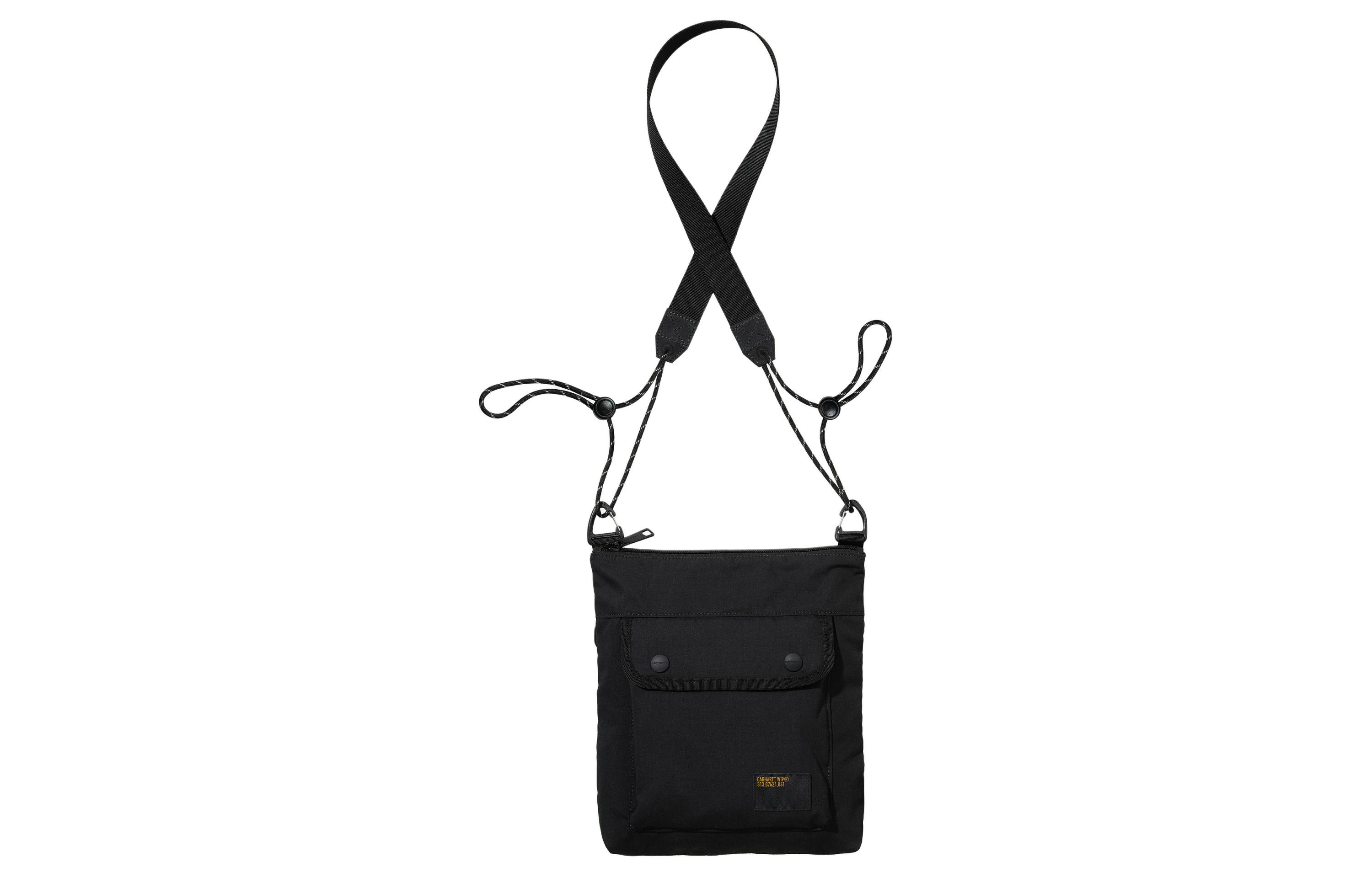 

Carhartt WIP Хлопковая наплечная сумка мужская черная, Black