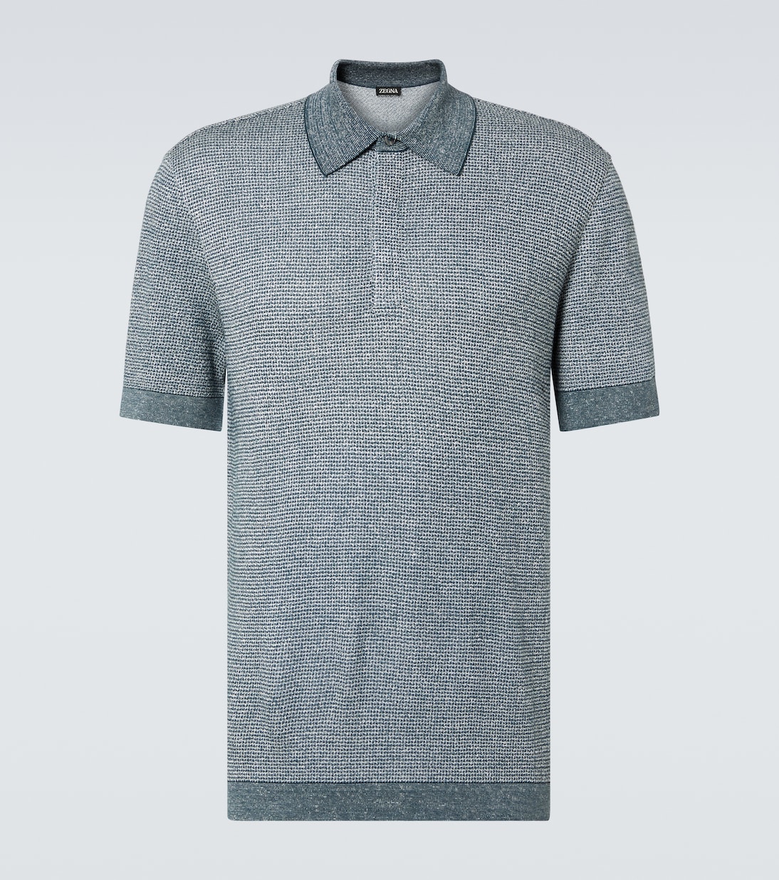 

Хлопковая, льняная и шёлковая поло Zegna, Dark Teal Blue