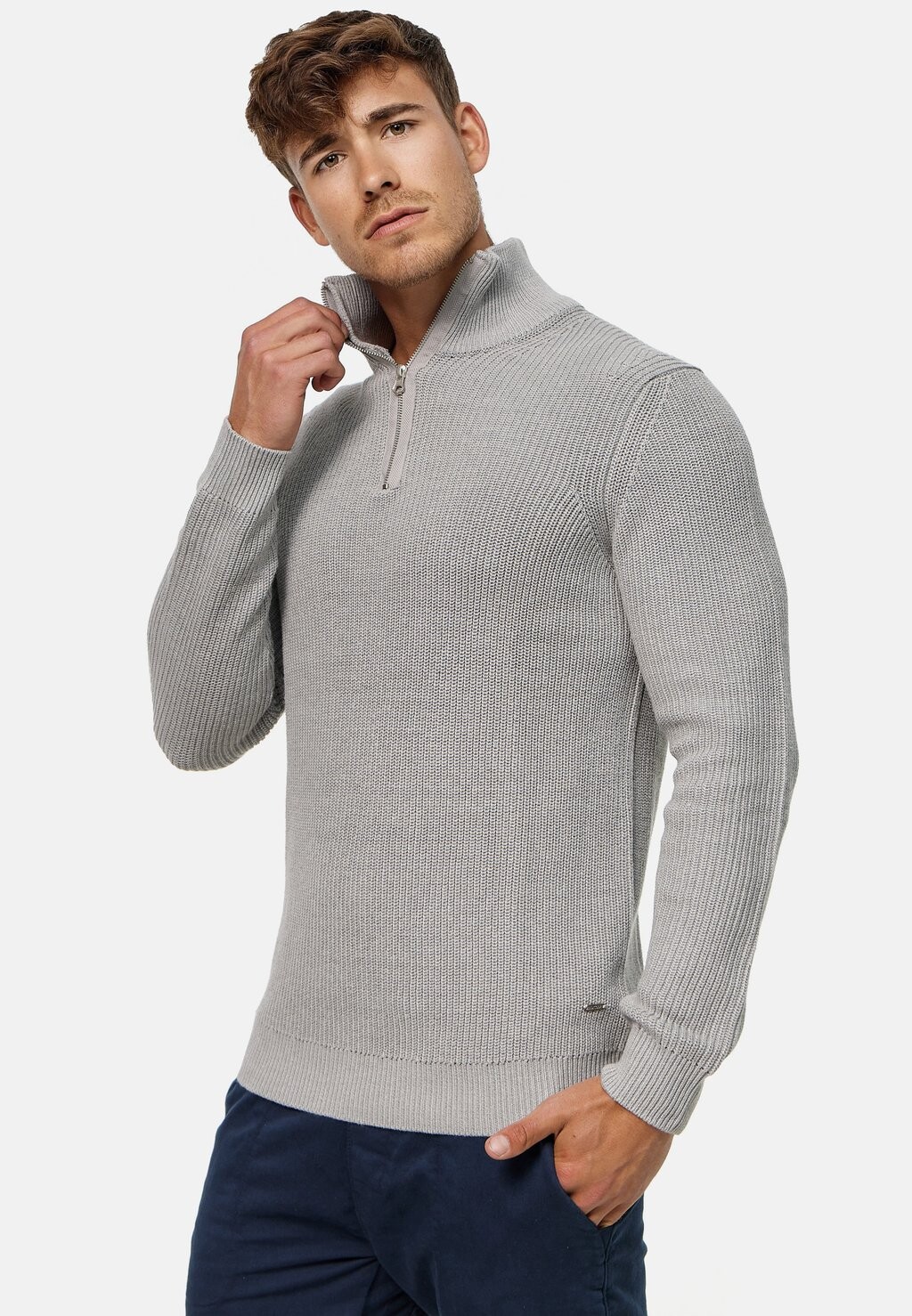 

Свитер вязаный MAYER INDICODE JEANS, цвет lt grey mix