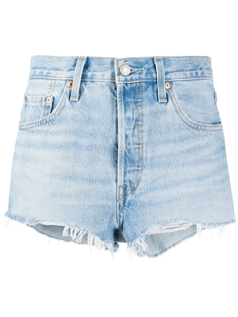 

Джинсовые шорты с эффектом потертости Levi's, синий