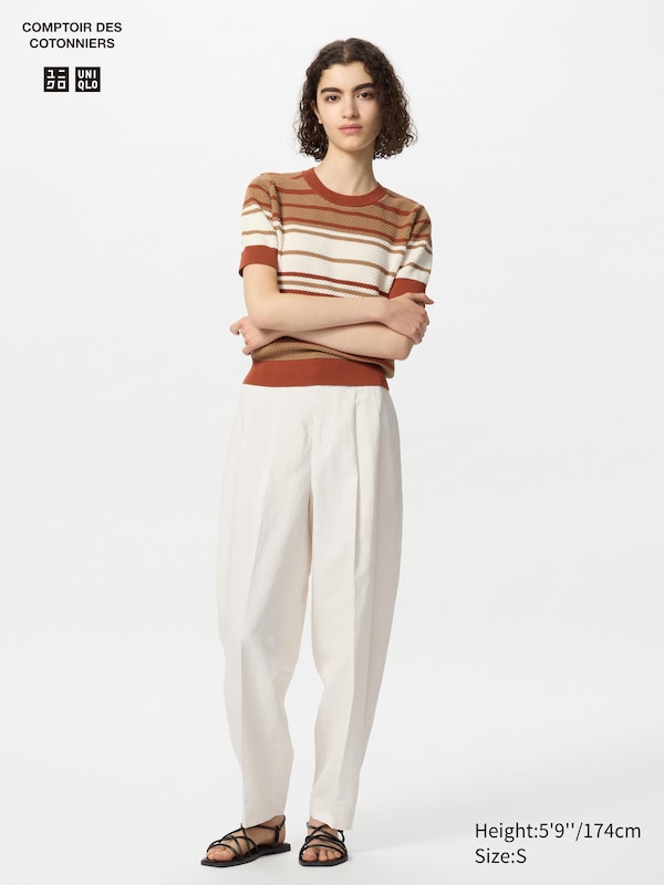 

Брюки-Бочонки из льняной смеси Uniqlo, белый