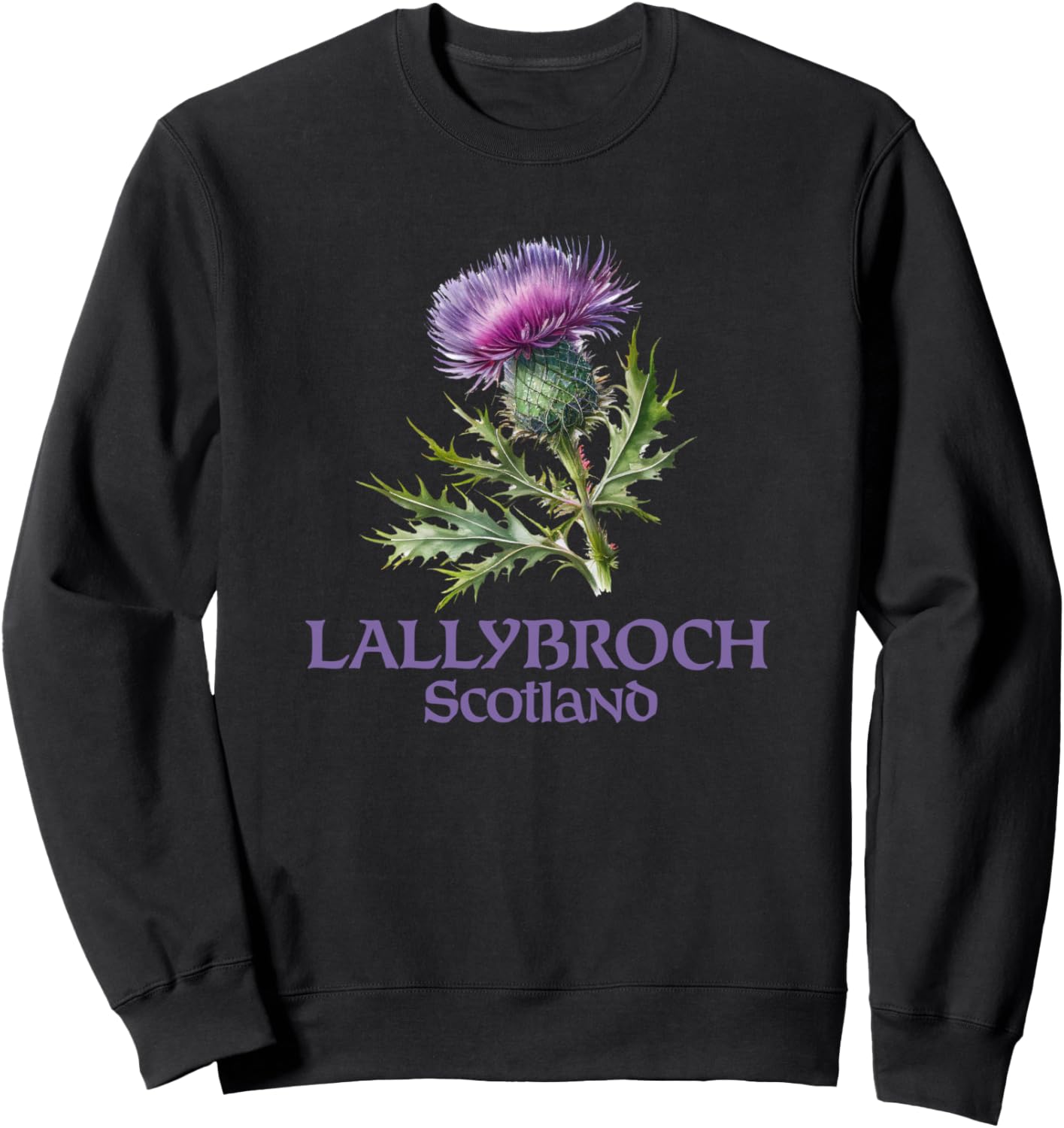 

Толстовка Lallybroch с шотландским акварельным рисунком чертополоха Utopia Sport, черный