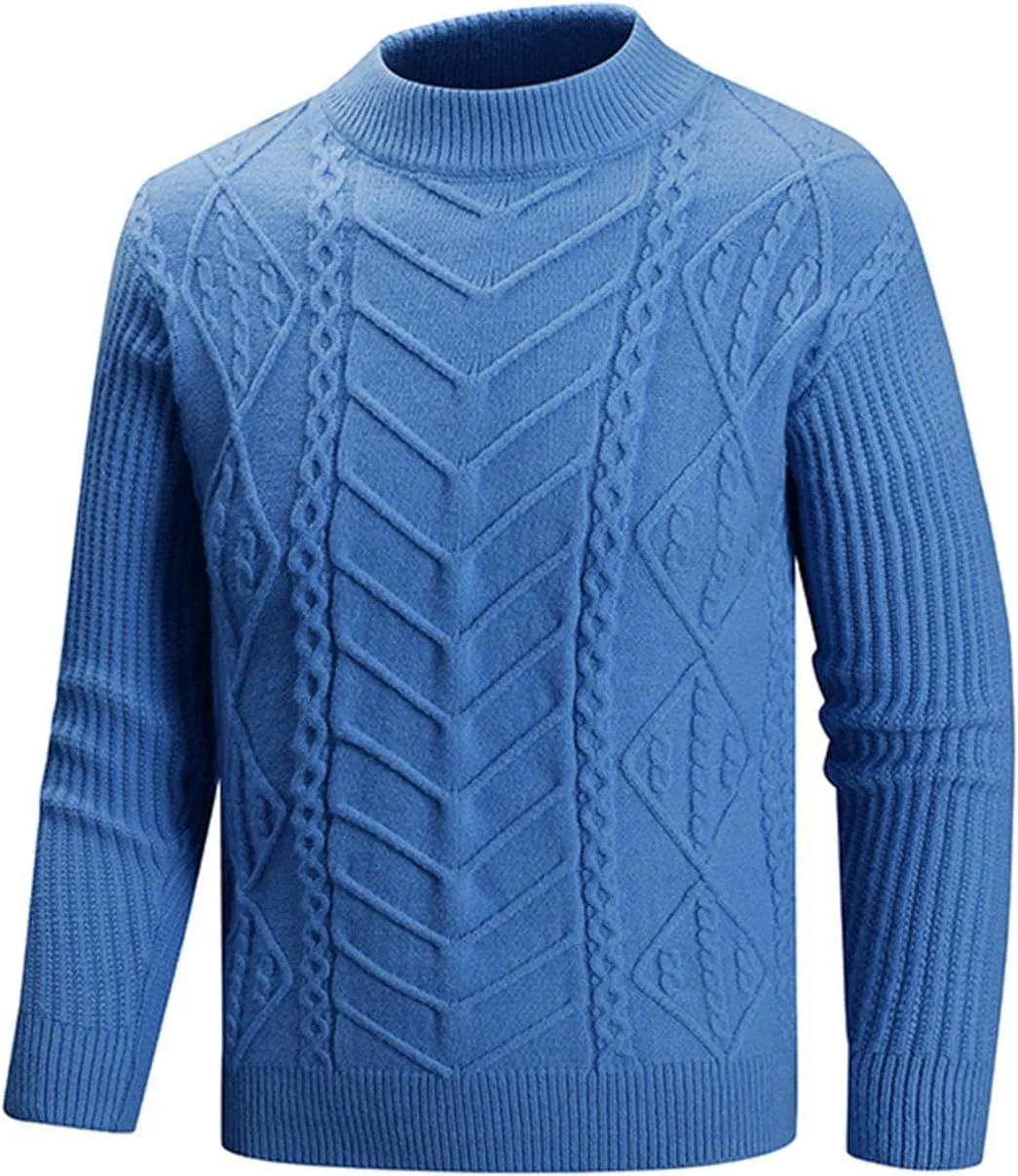 Мужской свитер с круглым вырезом Casual Fashion Elasticity, легкий, вязаный — фото 4