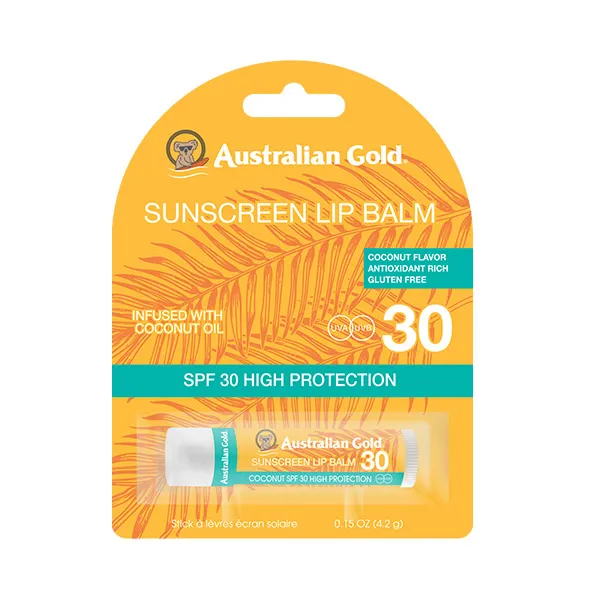 

Бальзам для губ и солнцезащитный крем Lip Balm Infused With Coconut Oil Spf30 Australian Gold, 1 UD