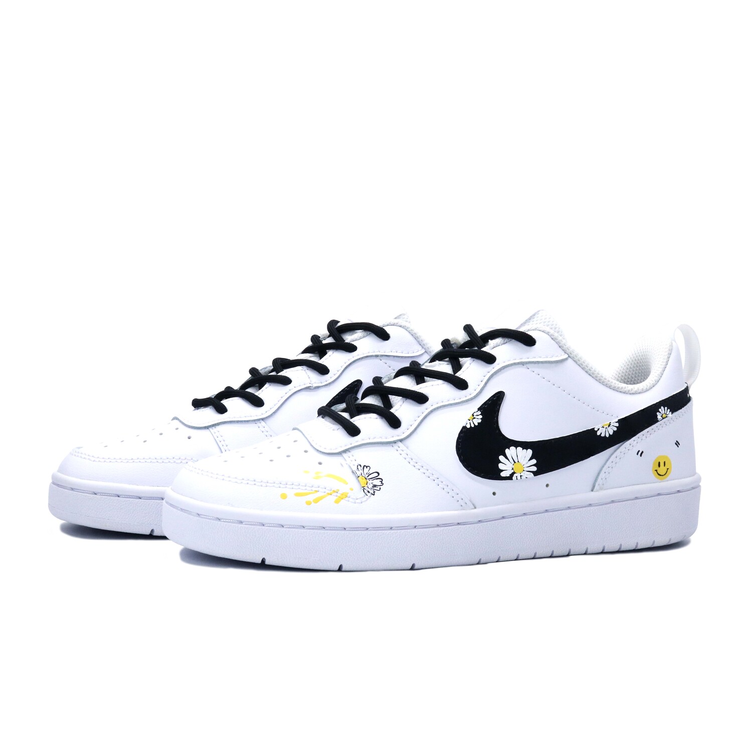 Кеды, скейтборд обувь женская низкая черный/белый/желтый Nike — фото 2