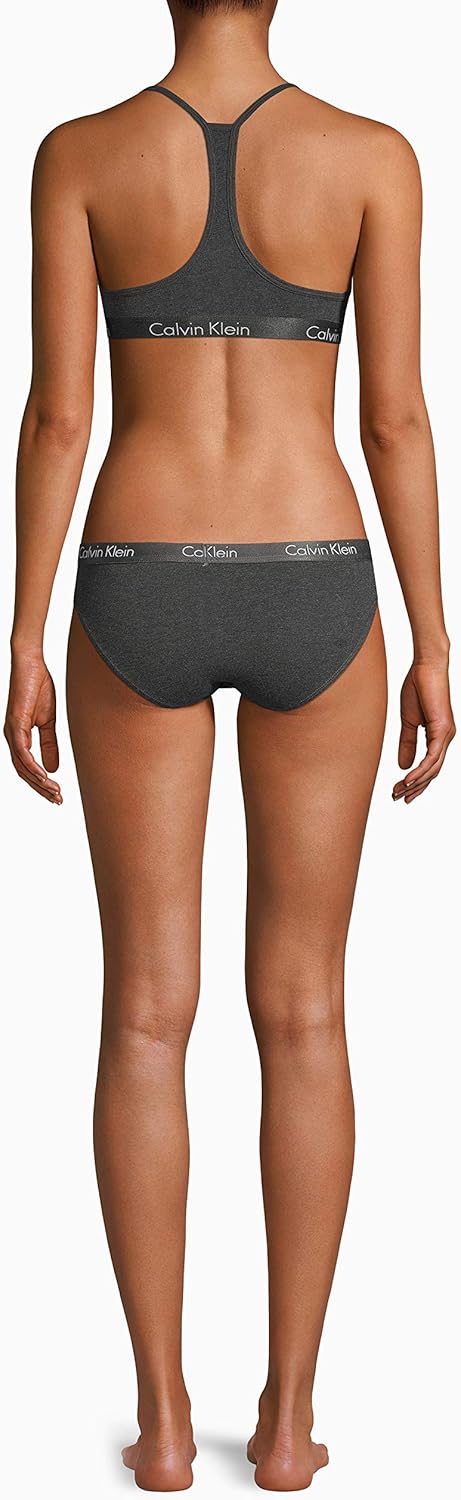 Женский бюстгальтер-бралетт Calvin Klein Motive Cotton Lightly Linen Bralette, Charcoal Heather — фото 2