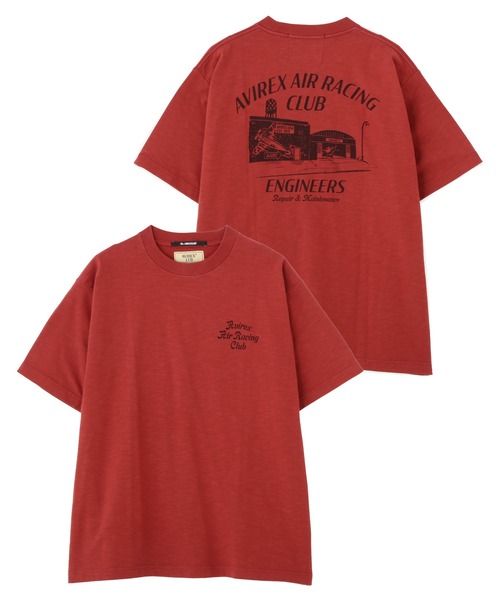 

Футболка с коротким рукавом, из текстурированной ткани AVIREX, красный