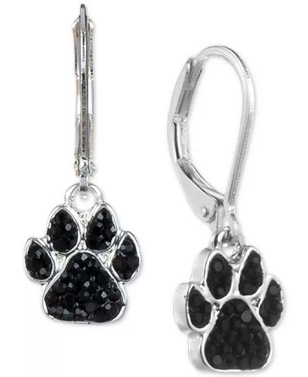

Серьги-Капельки с черным паве серебристого оттенка Pet Friends Jewelry, black