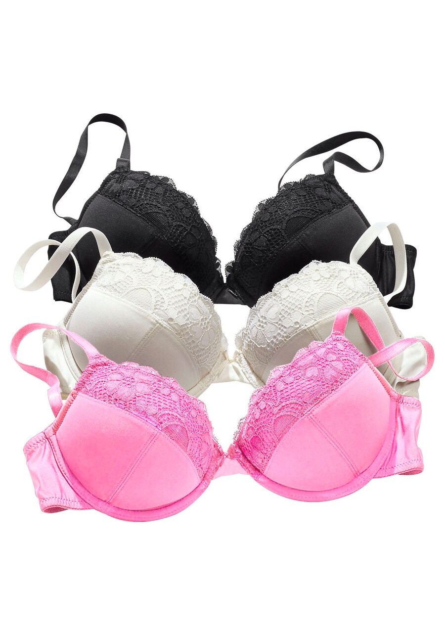 

Бюстгальтер на косточках PETITE FLEUR Push-up Bra, цвет pink/black/white