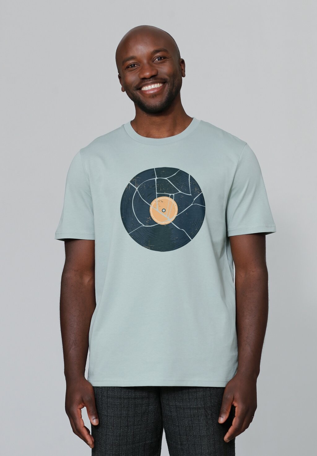 

Футболка с принтом BROKEN VINYL watapparel, бирюзовый