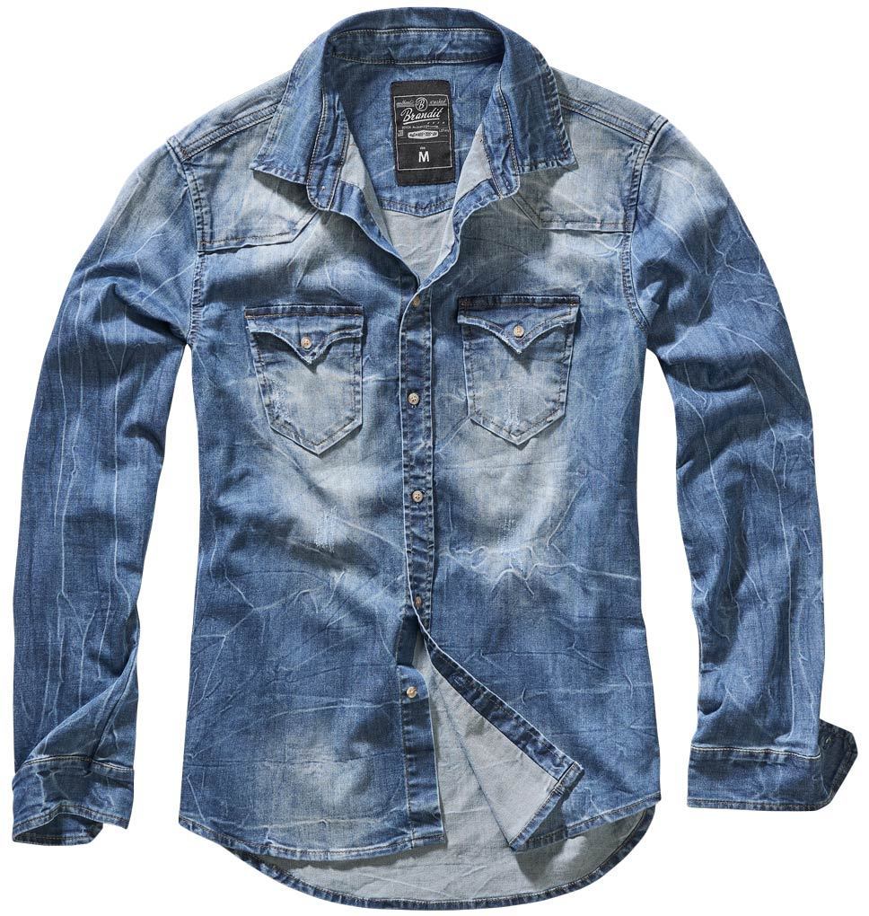 

Рубашка Brandit Riley Denim Shirt, светло-синий