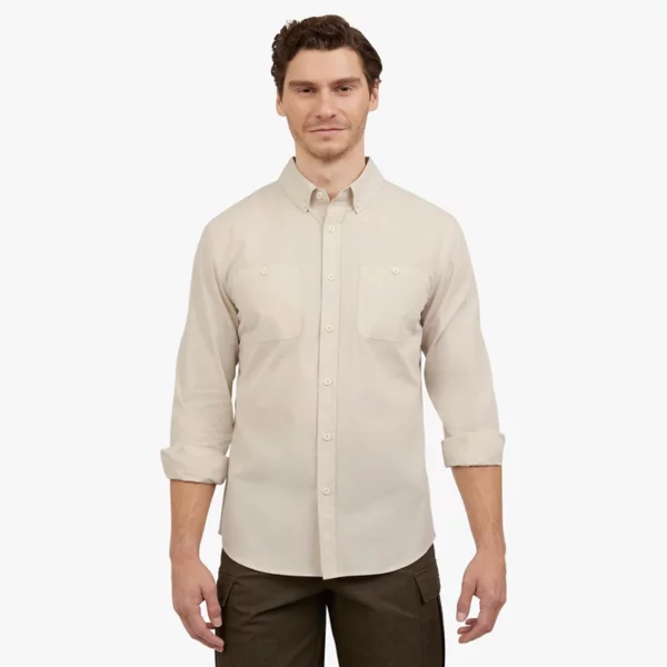 

Мужская рубашка с длинным рукавом на пуговицах Quiksilver, цвет silver birch