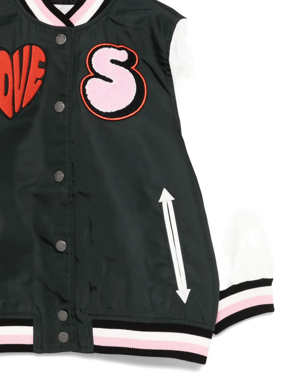 Куртка университетская Love Heart Stella McCartney Kids, черный — фото 3
