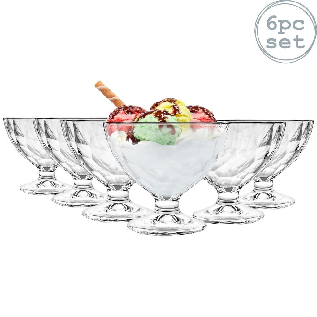 

Bormioli Rocco Diamond Dimpled Прозрачные миски для десерта с мороженым на ножке — 360 мл — упаковка из 6 шт